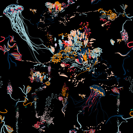 Jellyfish Wallpaper Black - 17 Patterns