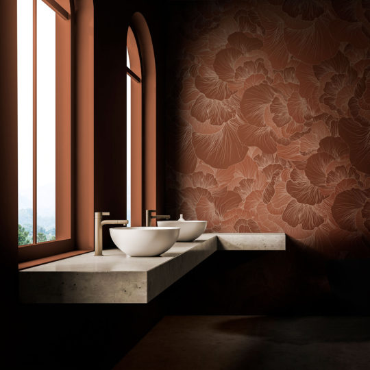 Venation - Terracotta Wallpaper