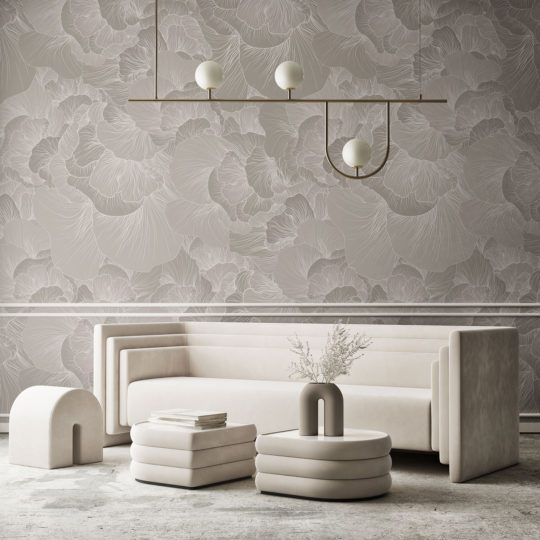 Venation - Light Grey Wallpaper