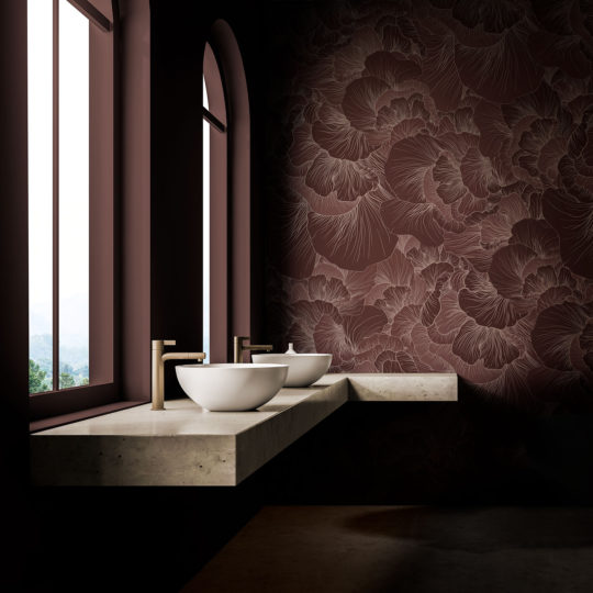 Venation - Burgundy Wallpaper