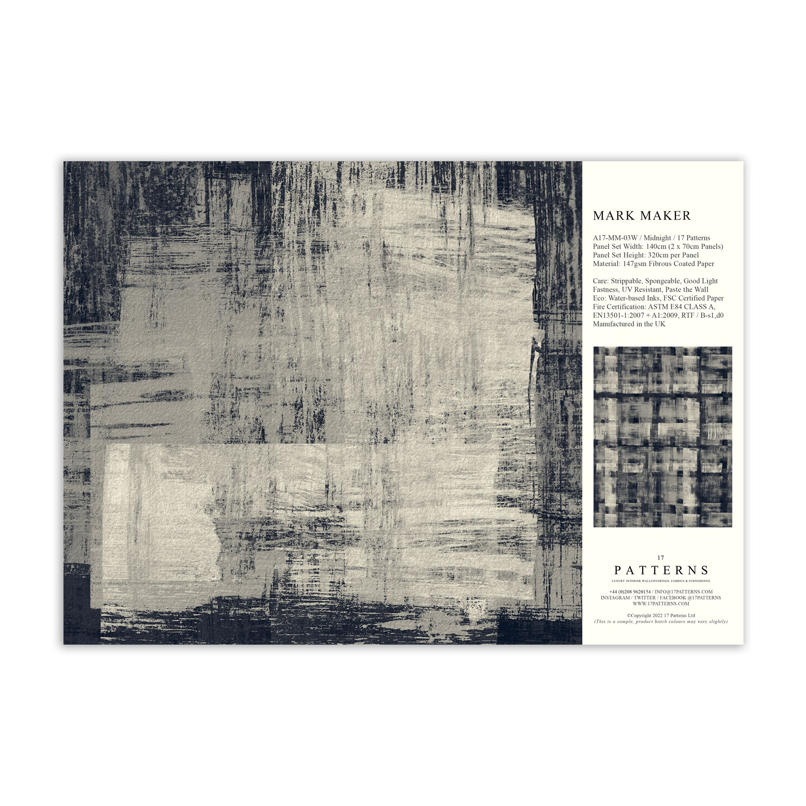 Mark Maker Wallpaper Midnight from 17 Patterns