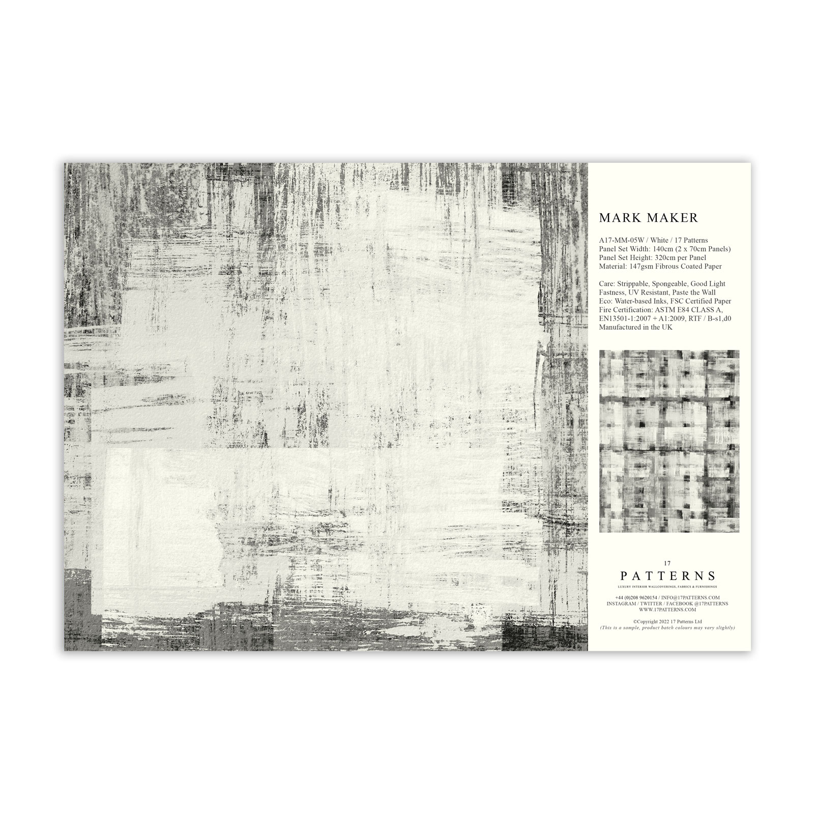 Mark Maker Wallpaper White from 17 Patterns