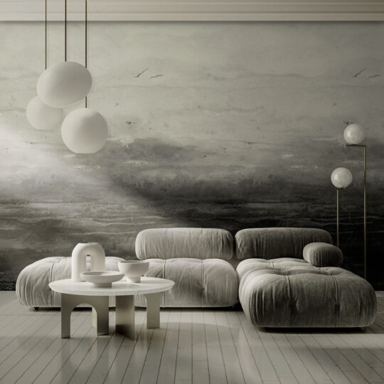 Morning Mist Wallpaper - Black, Lounge