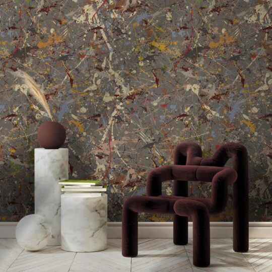 Synchronicities is a bold, immersive wallpaper that transforms any space into a living canvas of abstract expression.