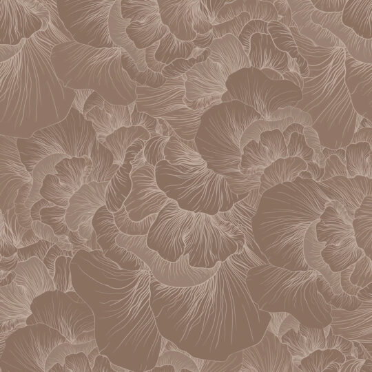 Transporting you into nature’s own playground. Venation Wallpaper Mushroom. Delivered in earthy hues, its intricate line work in tonal lighter shades enhances this botanical illustration, inviting the outside into your home.