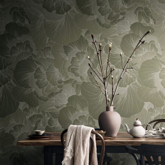 Venation Olive Wallpaper