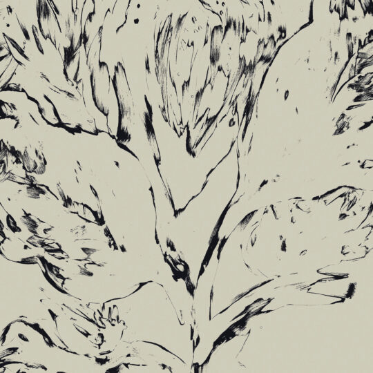 As If I Knew Her moves like a half-held memory across the wall. The mark-making is raw and confident — part botanical study, part abstract expressionism.