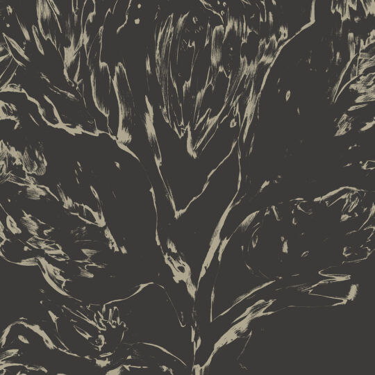 As If I Knew Her moves like a half-held memory across the wall. The mark-making is raw and confident — part botanical study, part abstract expressionism.