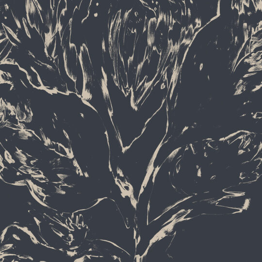 As If I Knew Her moves like a half-held memory across the wall. The mark-making is raw and confident — part botanical study, part abstract expressionism.